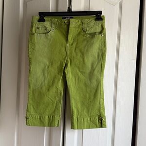 Jolt Lime Green Pants with Button Detail